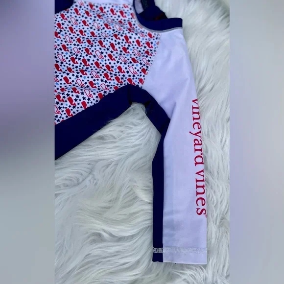 Vineyard Vines Kids Swim One Piece - White, Red, Navy - 18 months - Picture 4 of 10